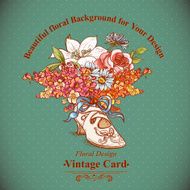 Vintage Background with Flowers and Shoes N5