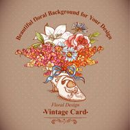 Vintage Background with Flowers and Shoes N6