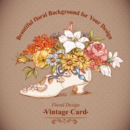 Vintage Background with Flowers and Shoes N7