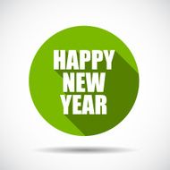 Happy New Year Flat Icon with long Shadow Vector Illustration N2