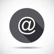 Mail Flat Icon with long Shadow Vector Illustration