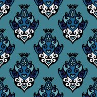 Damask floral seamless vector pattern N3