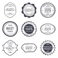 Set of retro vintage hand draw badges and labels