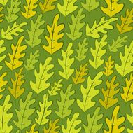 Oak leaves seamless pattern vector background