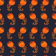 Vector colorful floral cartoon seamless background