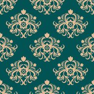Repeat floral motifs in an arabesque pattern