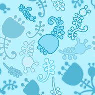 Vector colorful floral cartoon seamless background N2