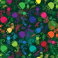 Vector colorful floral cartoon seamless background N4