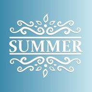 Summer Design with floral pattern on a blue background N2