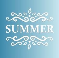 Summer Design with floral pattern on a blue background N3