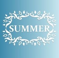 Summer Design with floral pattern on a blue background N4