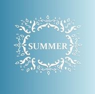 Summer Design with floral pattern on a blue background N5