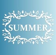 Summer Design with floral pattern on a blue background N6