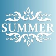 Summer Design with floral pattern on a blue background N7