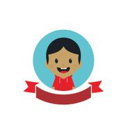 adorable boy cartoon character label N10