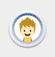 adorable boy cartoon character label N11