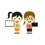 woman with laptop cartoon N2