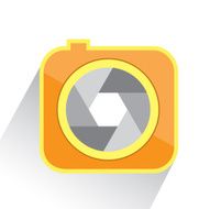 yellow camera icon on white background