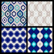 Set of seamless patterns Abstract geometric wallpaper Vector illustration