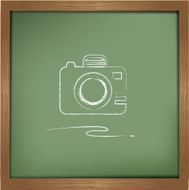 Camera sign on blackboard background vector