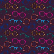 Seamless pattern with colorful retro glasses N3