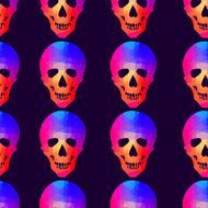 Seamless background with geometric skull