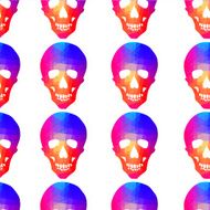 Seamless background with geometric skull N2