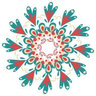 Hand-drawn ornamental round lace frame