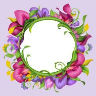 frame with abstract exotic tropical flower border