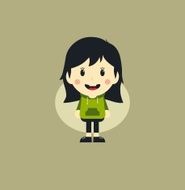 cute girl cartoon character N5