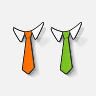 Realistic paper sticker necktie N2
