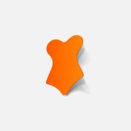 Realistic paper sticker swimsuit N3