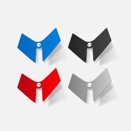 Realistic paper sticker lace collar N4