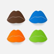 Realistic paper sticker Sexy Lips N3