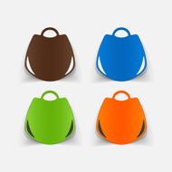Realistic paper sticker handbag N3