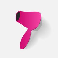 Realistic paper sticker hairdryer N2