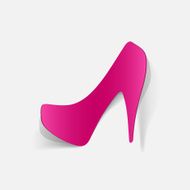 Realistic paper sticker shoes