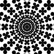 Black and White Abstract Psychedelic Art Background Vector Illu N19