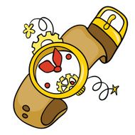 broken clock vector illustration on white background