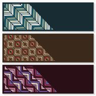 banners with hand drawing ethnic pattern