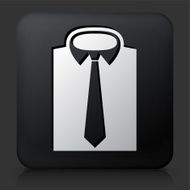 Black Square Button with Tie &amp; Shirt Icon