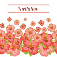 Design of invitation card with pretty stylized flowers N2