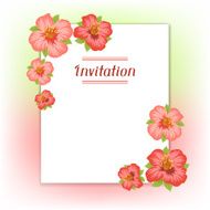 Design of invitation card with pretty stylized flowers N3