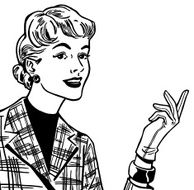 Woman In Plaid Jacket Gesturing