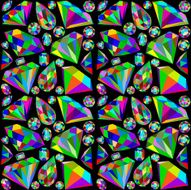 background seamless placer precious stones on black