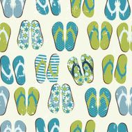 Beach Seamless Retro Grunge Background witj Flip Flops N3