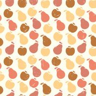 Grunge Retro Vector seamless pattern of fruit - apple and