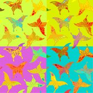 Seamless colorful butterfly pattern Vector illustration