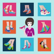 set of Flat icons fashion Footwear-illustration