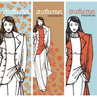 Fashion girl in sketch style Vector illustration Graphics N2